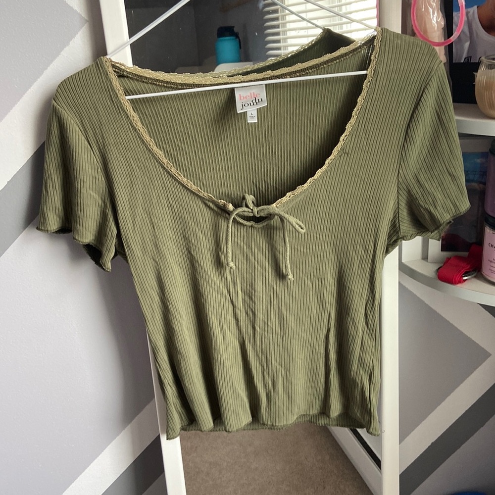 BELLE DU JOUR Large Green crop top
